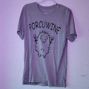 Gray Porcuwine Graphic T-Shirt